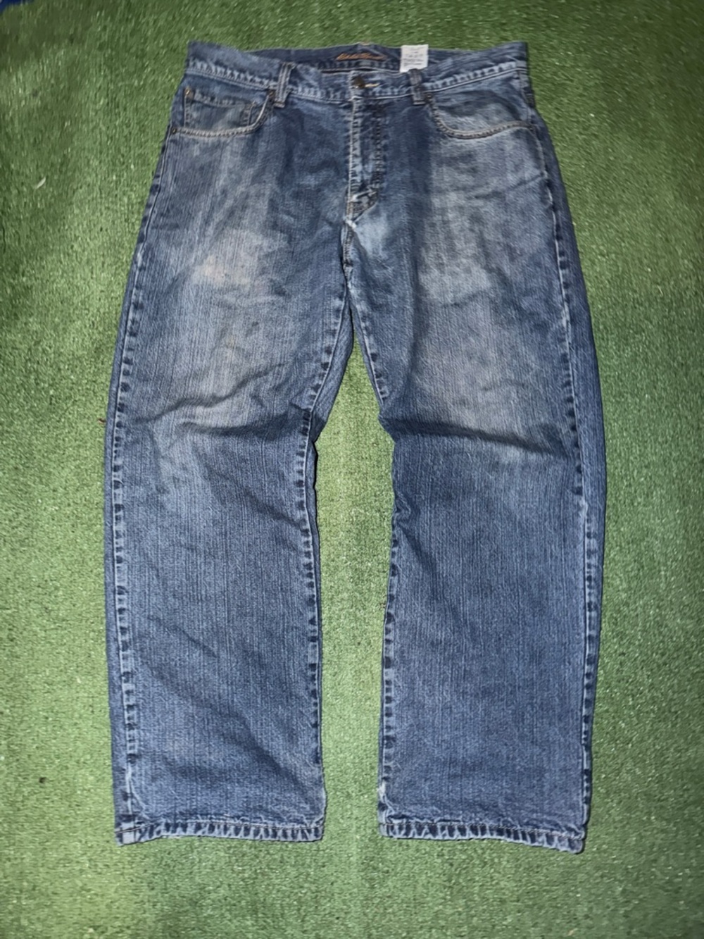 Eddie Bauer Men's Washed Blue Relaxed Jeans